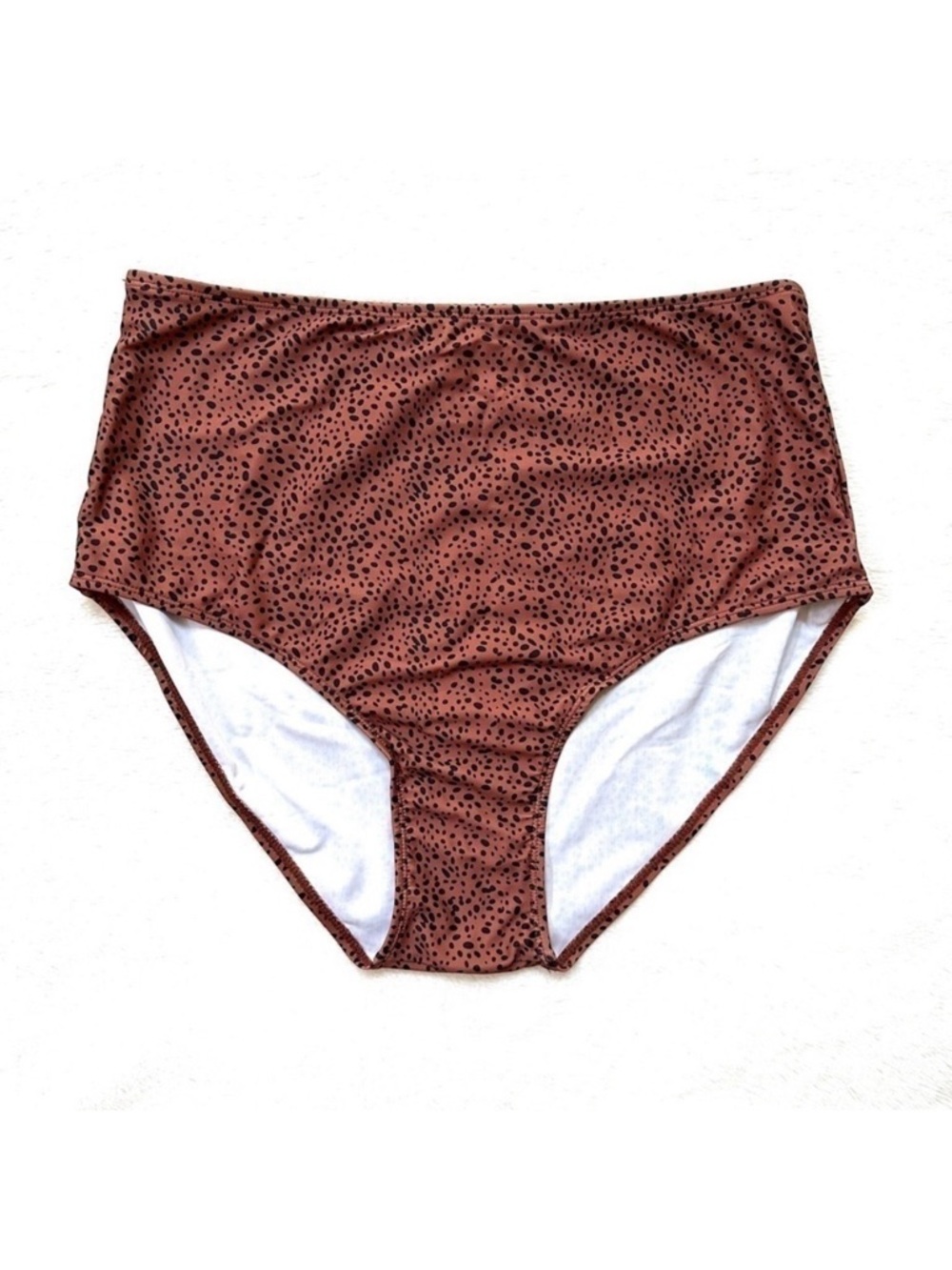 Plus Size Animal Print Brown & Black Full Coverage Swim Bottom 4XL